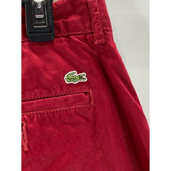 LACOSTE Men's Red Classic-Fit Straight-Leg Twill Chino Pant SZ 34 - Picture 5 of 14